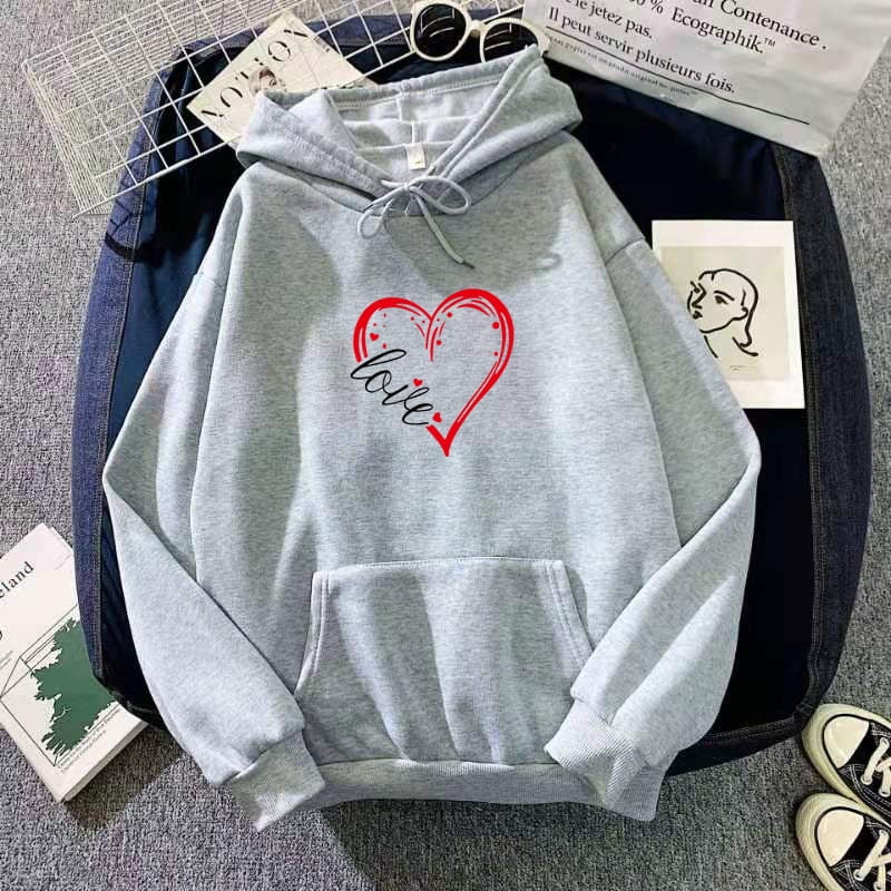 Qleicom Women's Cute Hoodie Heart Print Fleece Pullover Sweater with Hood  2023 Long Sleeve Drawstring Hooded Sweatshirt Beige : : Clothing,  Shoes & Accessories